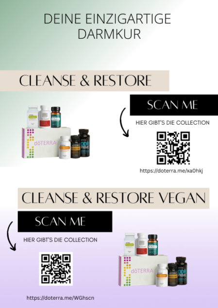 Cleanse & Restore, deine einzigartige Darmkur über 30 Tage, 10 Tage Entgiftung, 10 Tage Reinigung, 10 Tage Neuaufbau. - Susanne Vater - unabhängige doTERRA Wellness Botschafterin