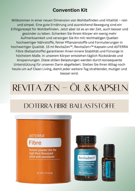 Willkommen in einer neuen Dimension von Wohlbefinden und Vitalität. - rein und simple. Das REVITA ZEN - ÖL & KAPSEL Set